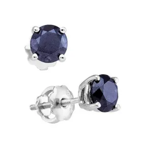 1 CTW Diamond Solitaire Stud Earrings in 10KT White Gold