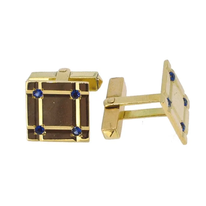 14 Carat Gold Sapphire Cufflinks