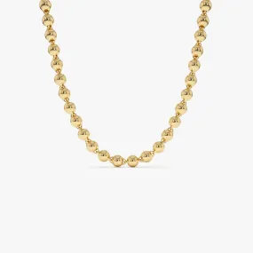 14K Gold 5 MM Bead Necklace