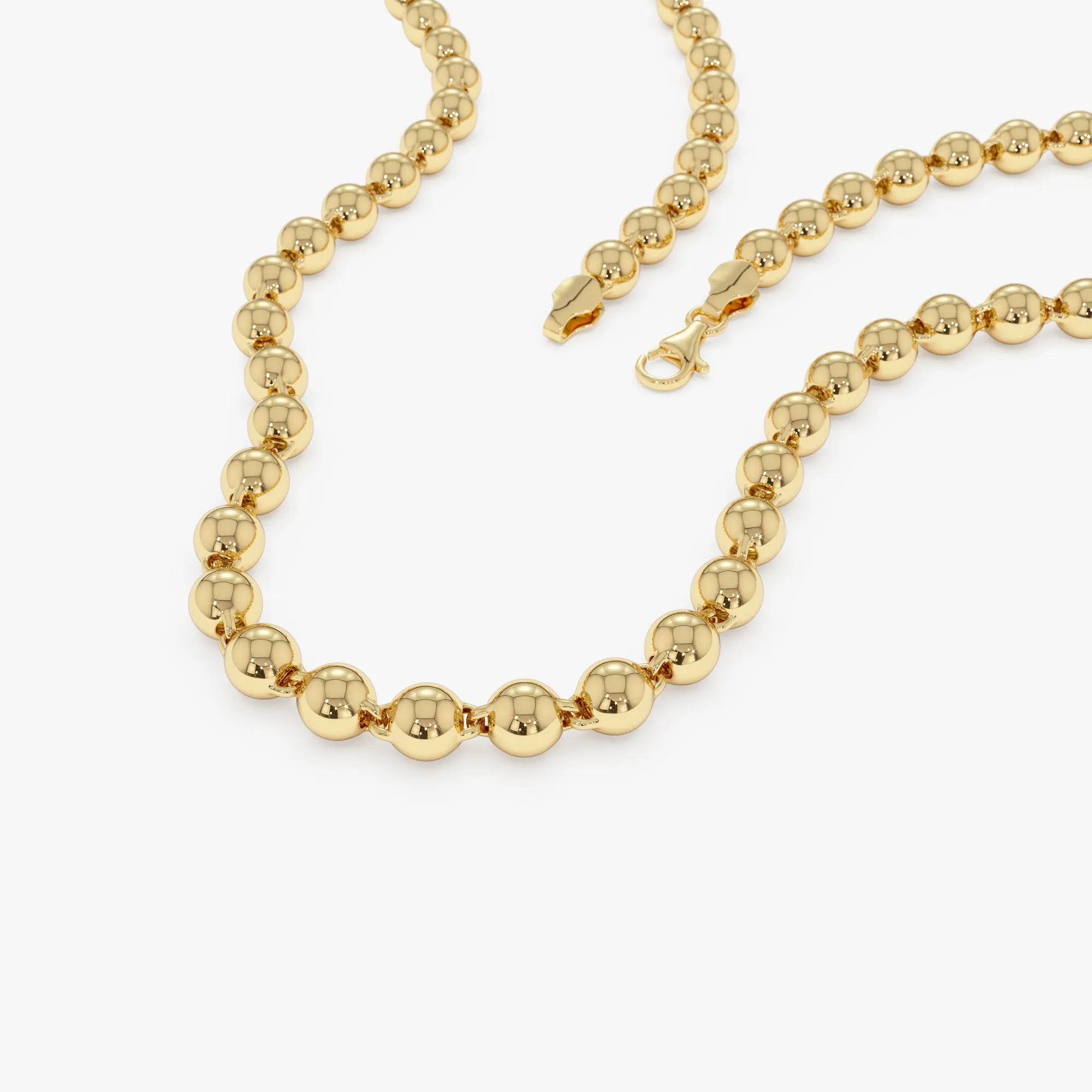 14K Gold 5 MM Bead Necklace