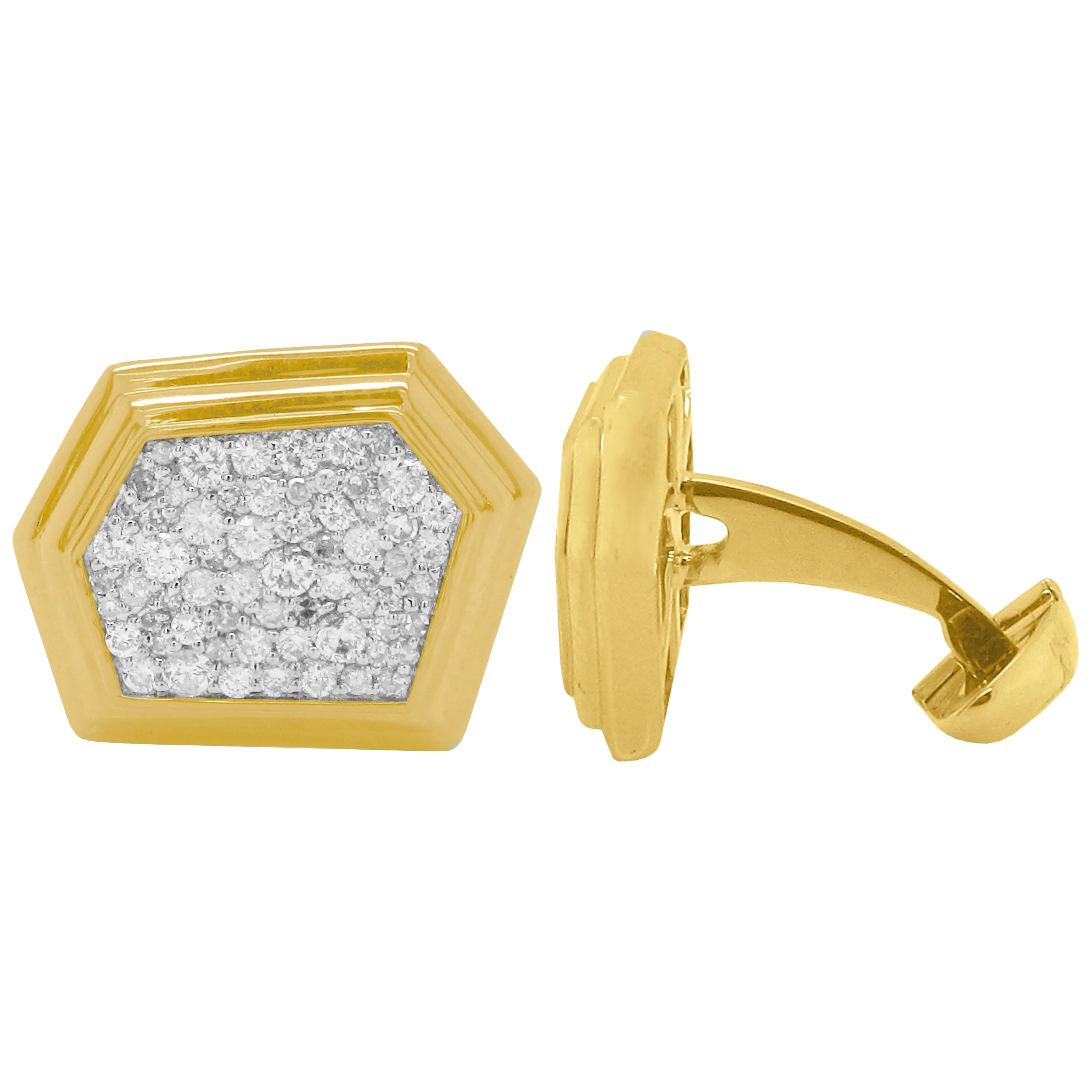 14K GOLD DIAMOND ADAM CUFFLINKS