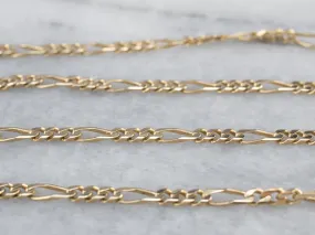 14K Gold Figaro Chain Necklace