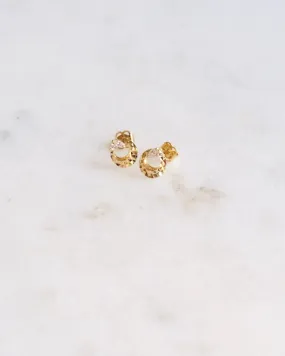 14K Marquise Crescent stud earrings