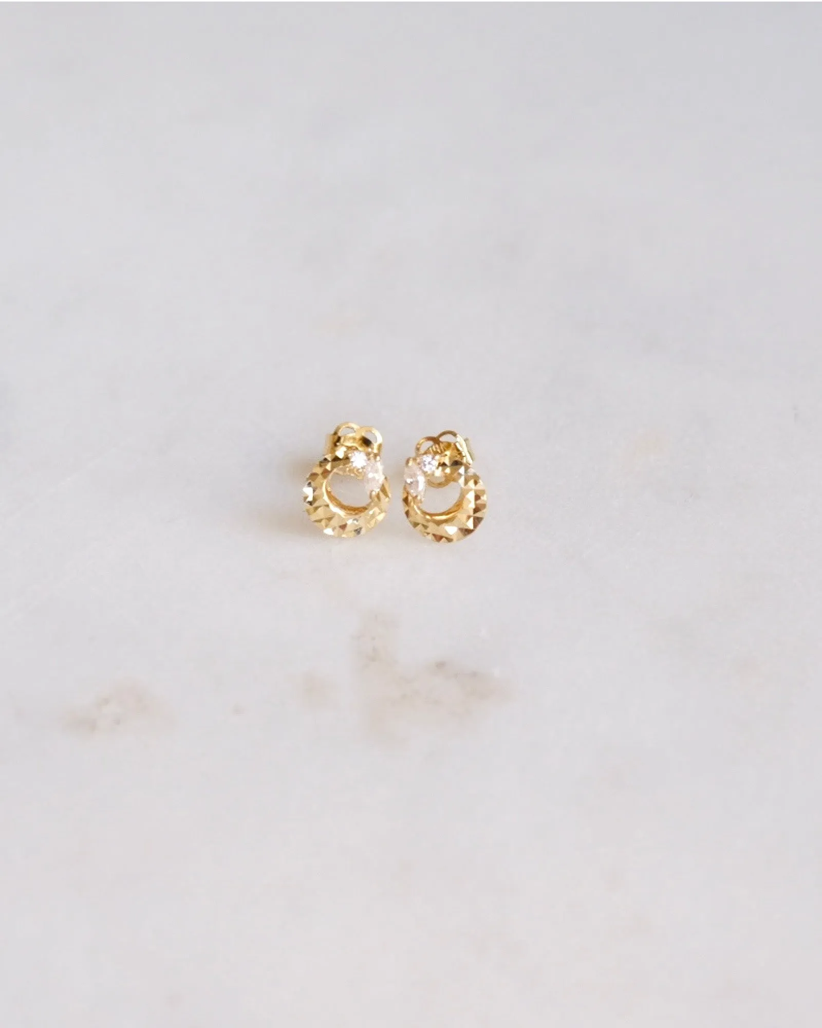 14K Marquise Crescent stud earrings