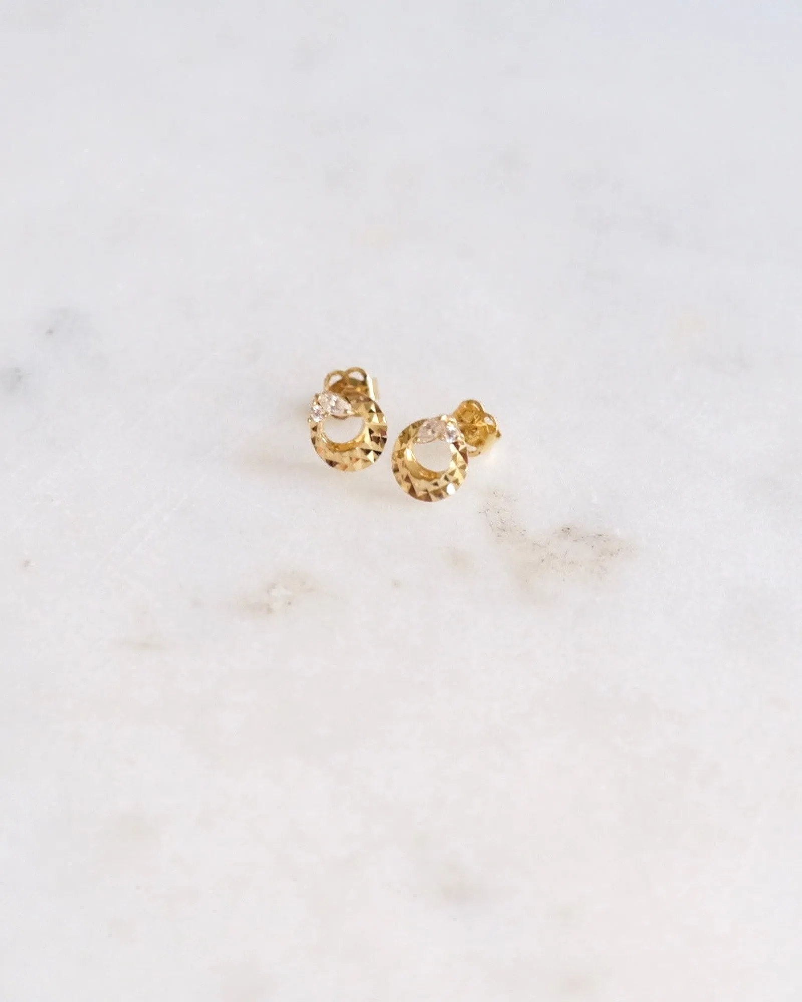 14K Marquise Crescent stud earrings