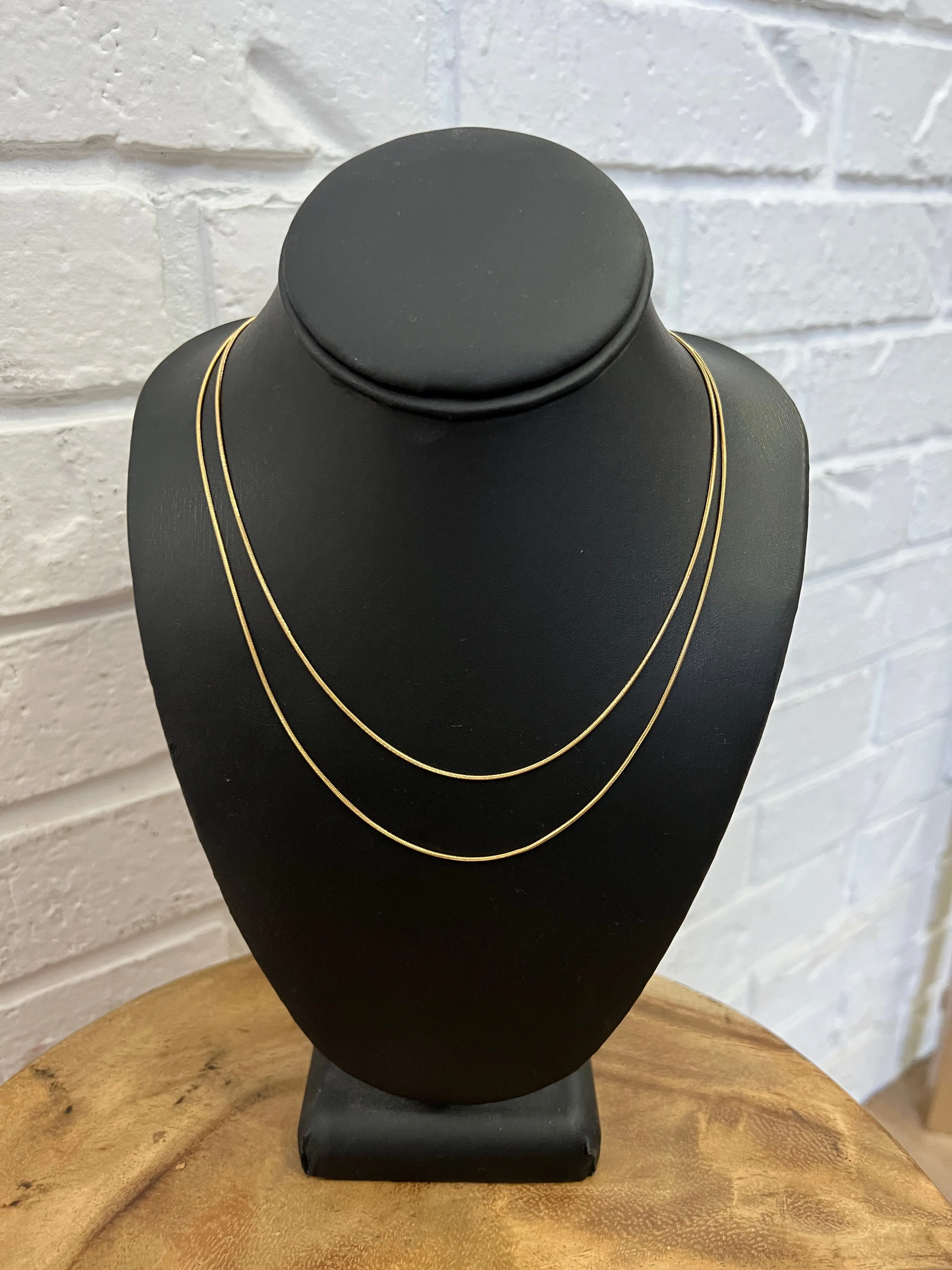 18K Avery Double Strand Gold Necklace