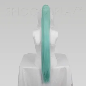 35" Mint Green Straight Ponytail Clipon