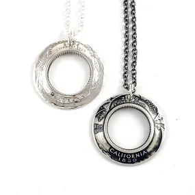 90% Silver State Quarter Inside Out Coin Necklace