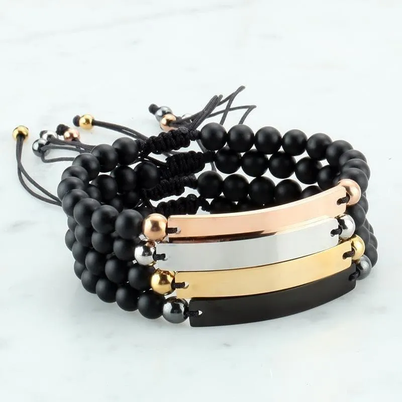 Adjustable Distance Bracelets with Custom Engraving