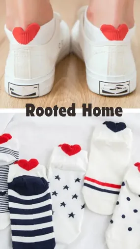 Adorable 5 Pair American Heart Socks