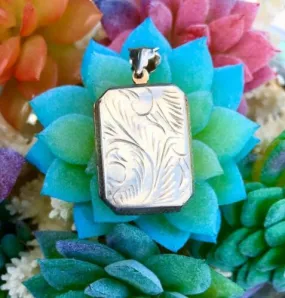 Antique Art Deco Sterling Silver 925 Detailed Etched Locket Charm Pendant