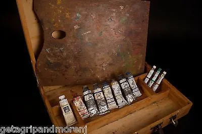 ARTISTS PAINT BOX w/ Pallet and Paints Vintage!