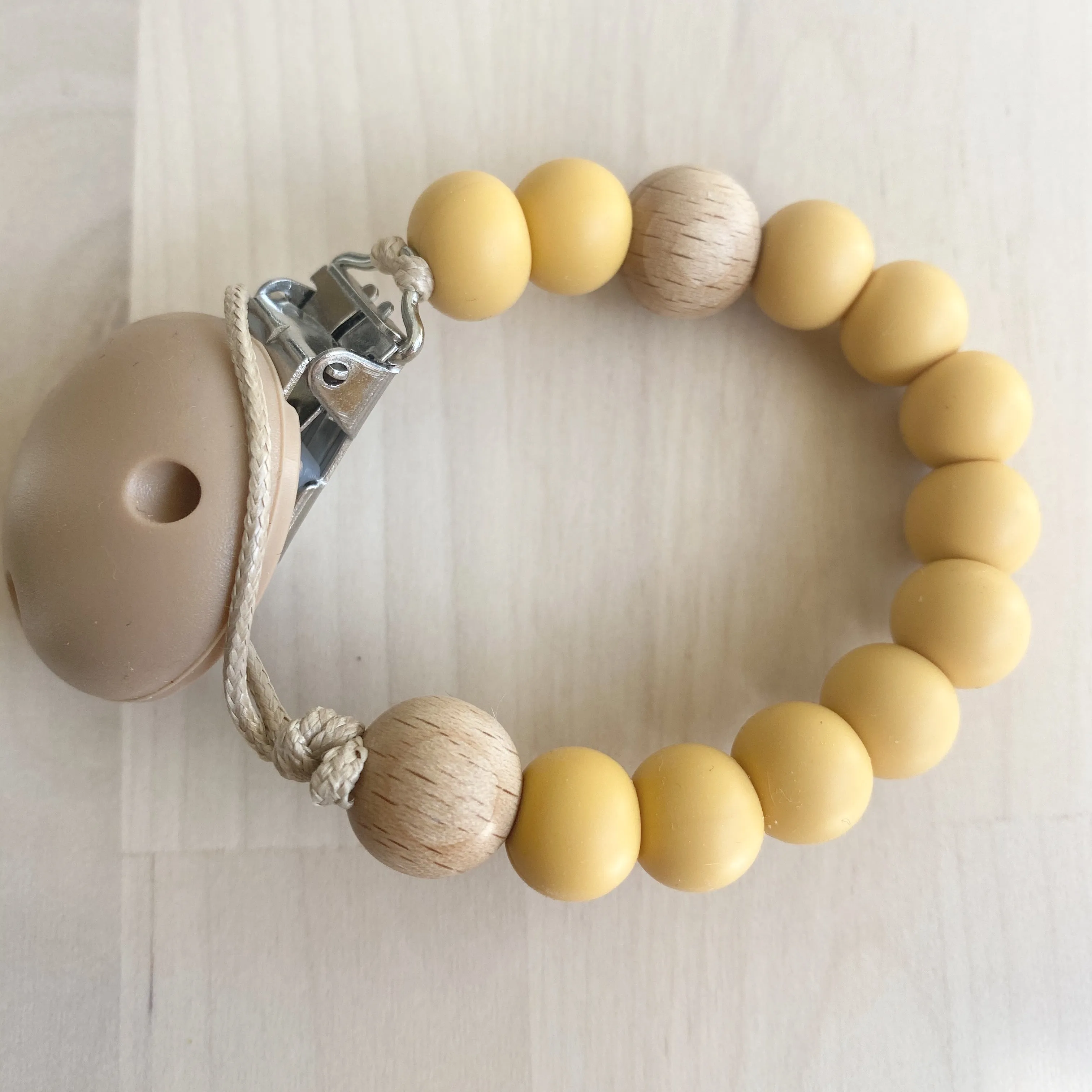 Basics Pacifier Clip - Mustard