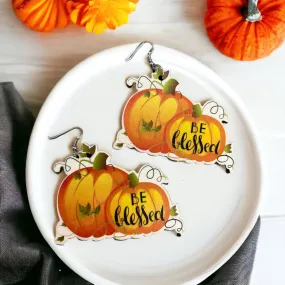 Be Blessed Earrings - Thanksgiving Earrings, Thanksgiving Accessories, Turkey Trot, Autumn Earrings