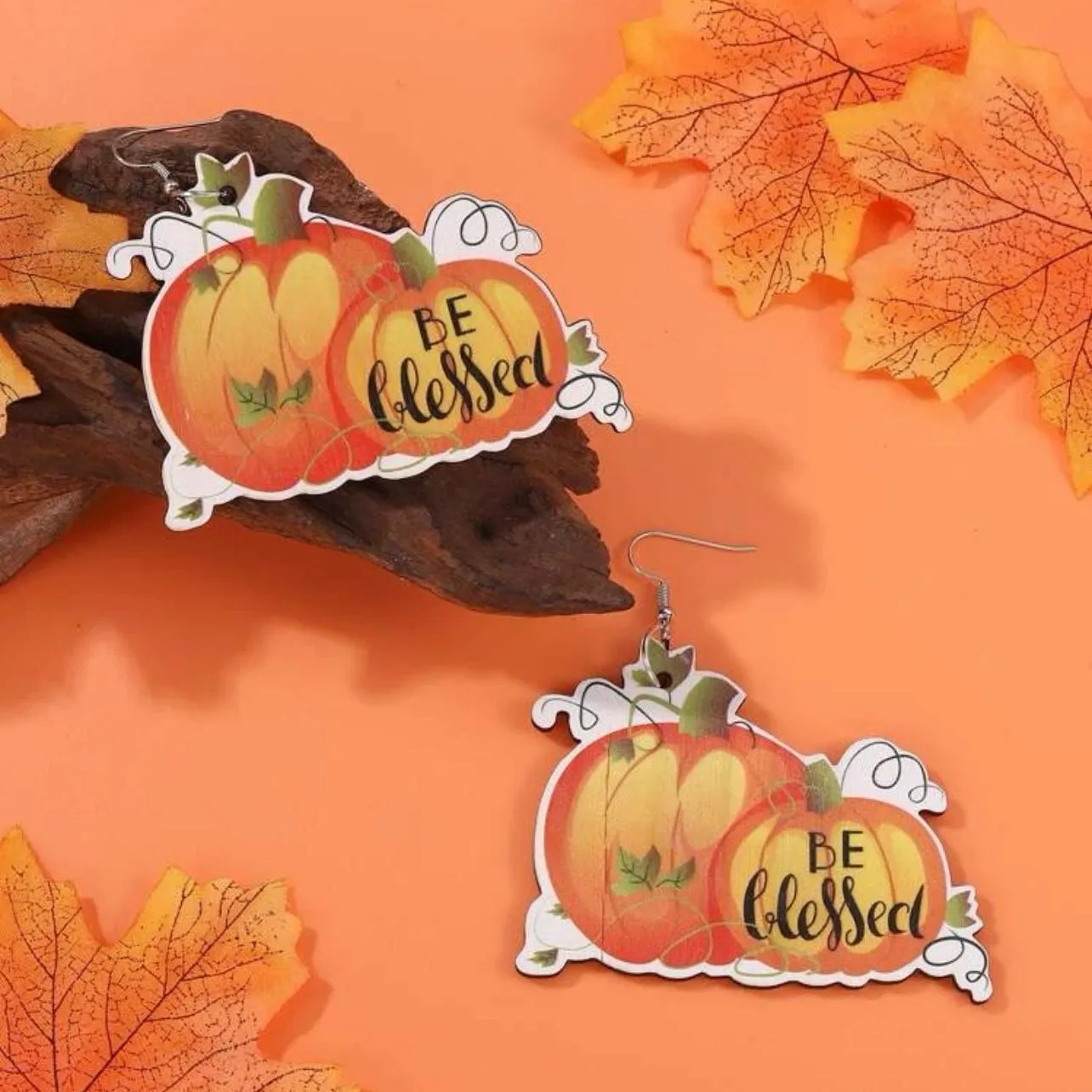 Be Blessed Earrings - Thanksgiving Earrings, Thanksgiving Accessories, Turkey Trot, Autumn Earrings