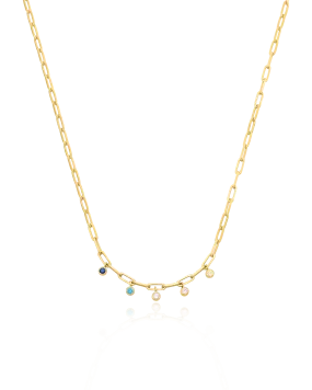 Elegant Bermuda Birthstone Necklace - Premium 18K Gold Vermeil Finish