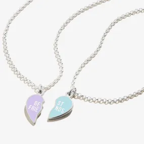 Best Friend Necklaces, Purple   Blue, Set of 2