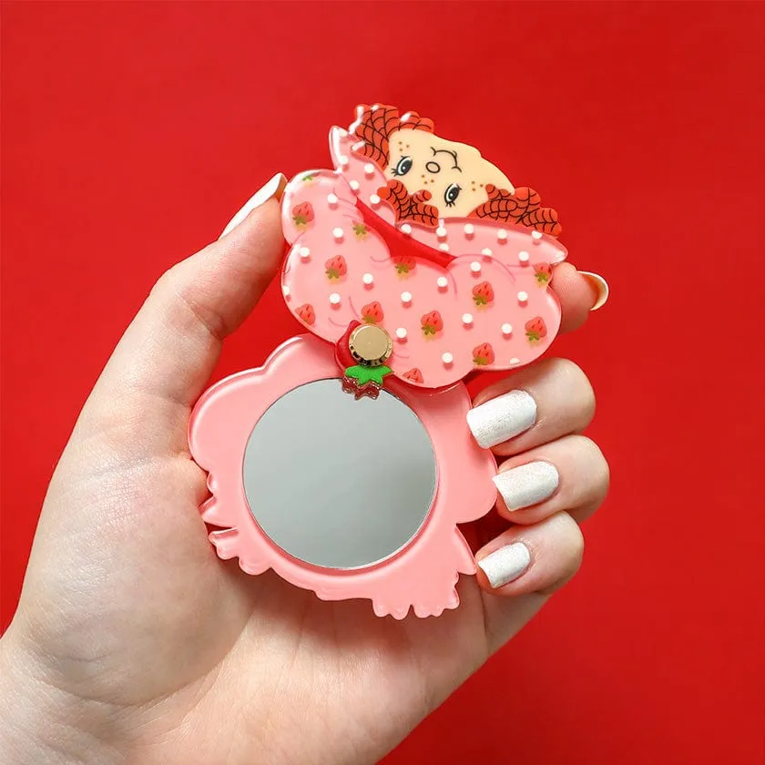 Big Adorable Strawberry Smile Mirror Compact