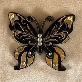 Black butterfly - Brooch - Set of 2