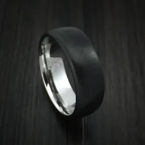 Black Cobalt Distressed Finished Men's Ring Custom Made Textured Band