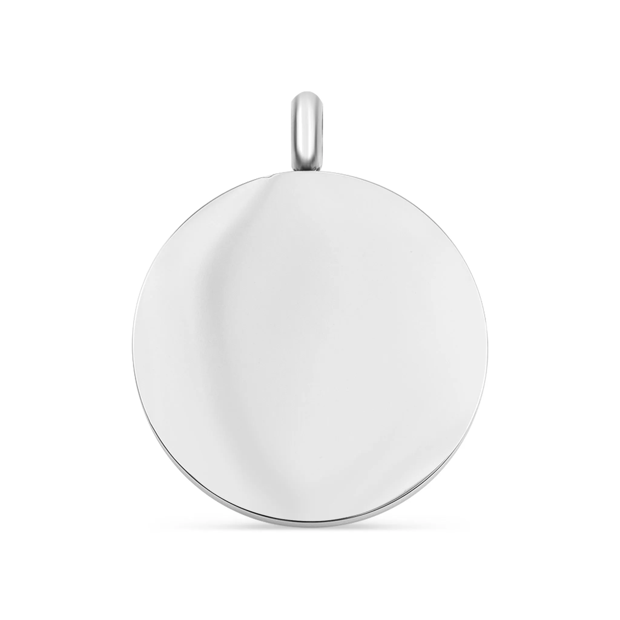 Blank Round Stainless Steel Charm Pendant / PDJ0399