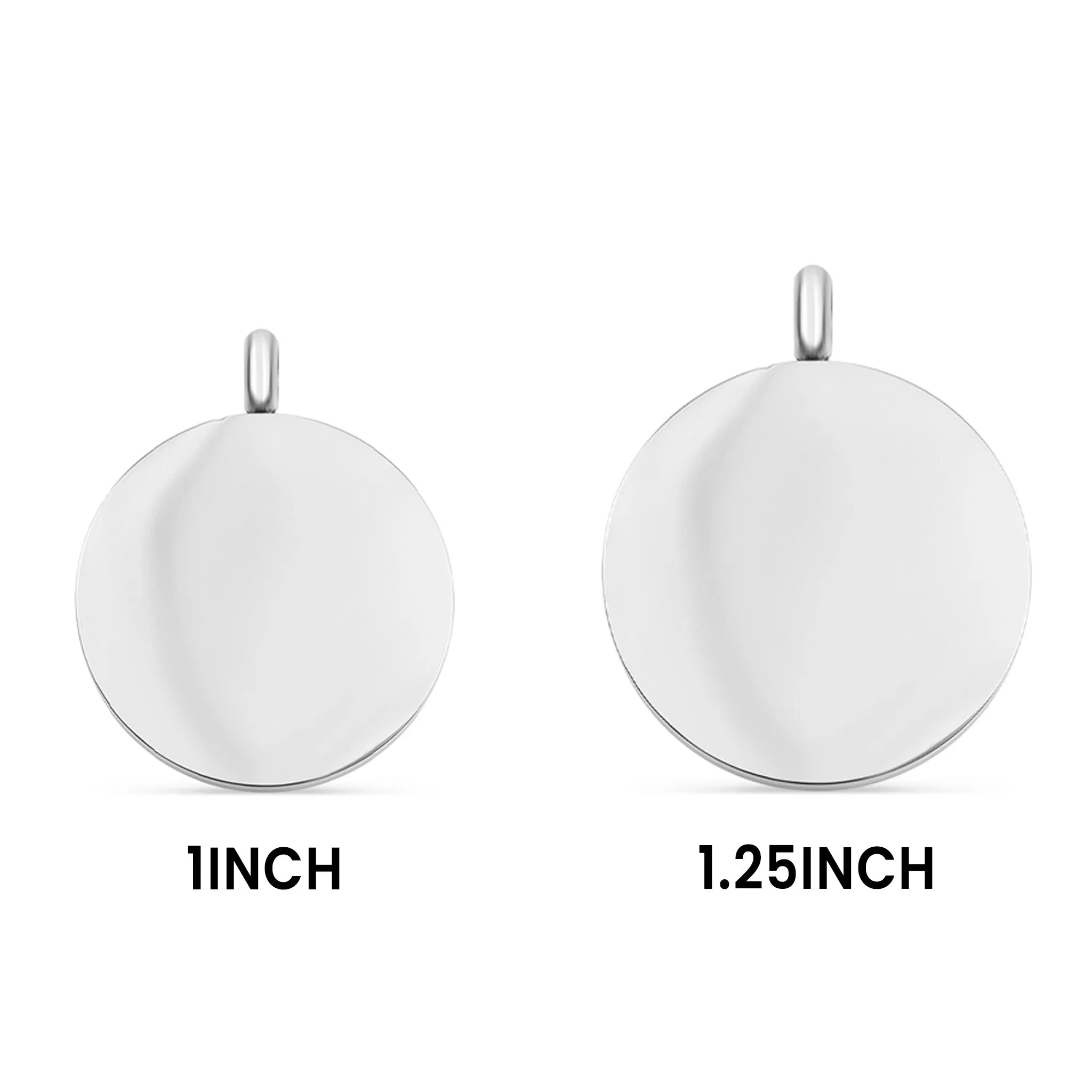 Blank Round Stainless Steel Charm Pendant / PDJ0399