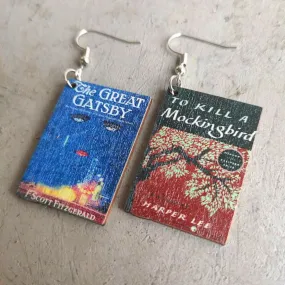 Book Earrings - Book Club Earrings, Handmade Earrings, Book Shop Owner, Librarian Earrings