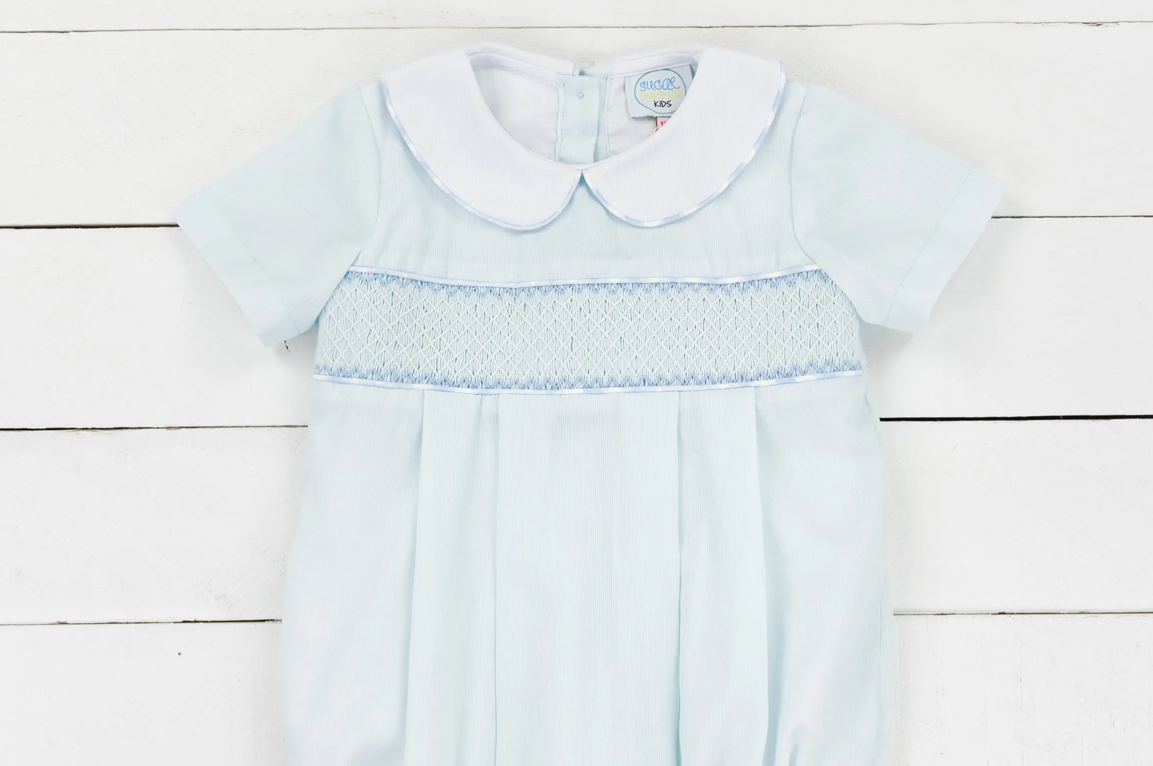 Boys Smocked Mint Bubble