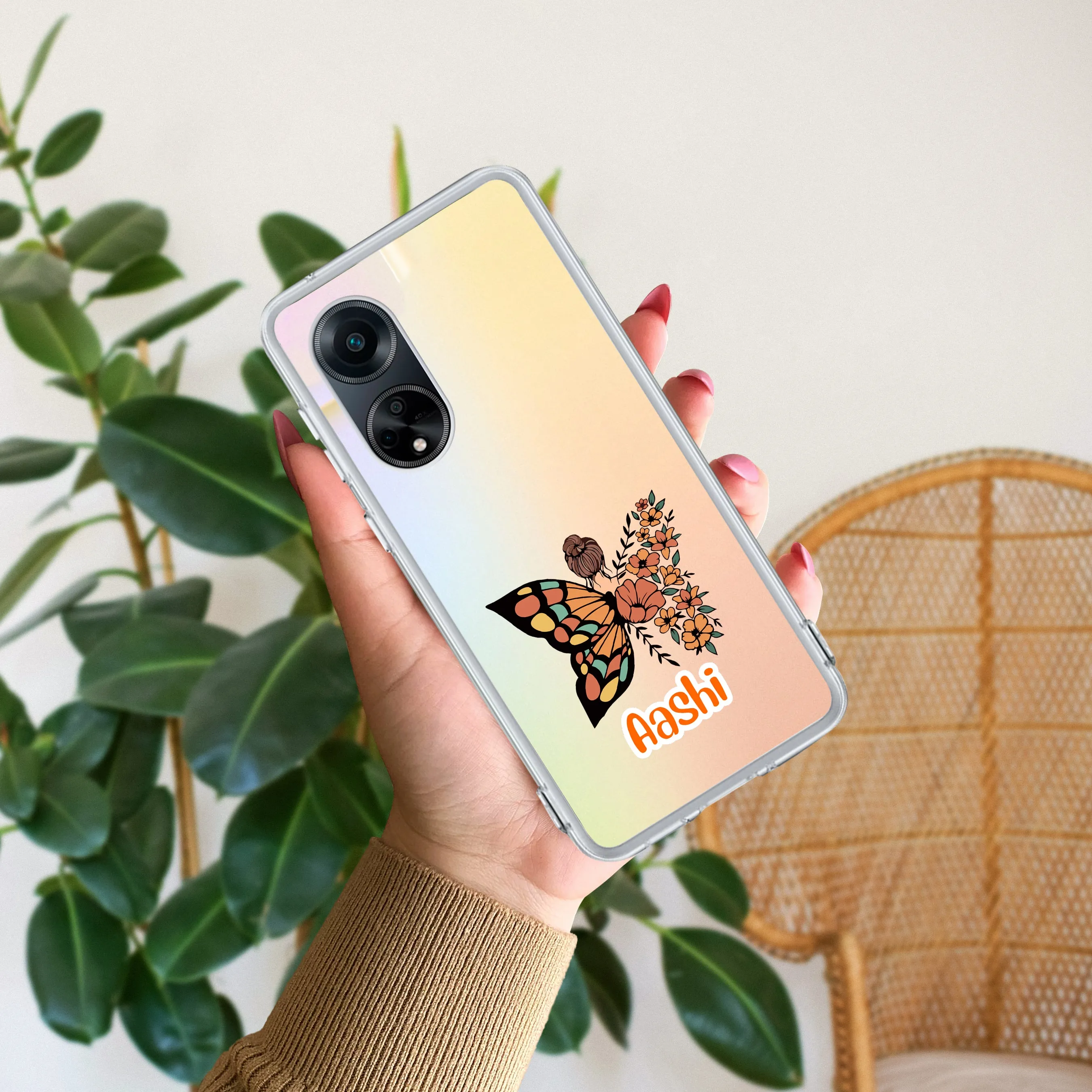 Butterfly  Customize Transparent Silicon Case For Oppo