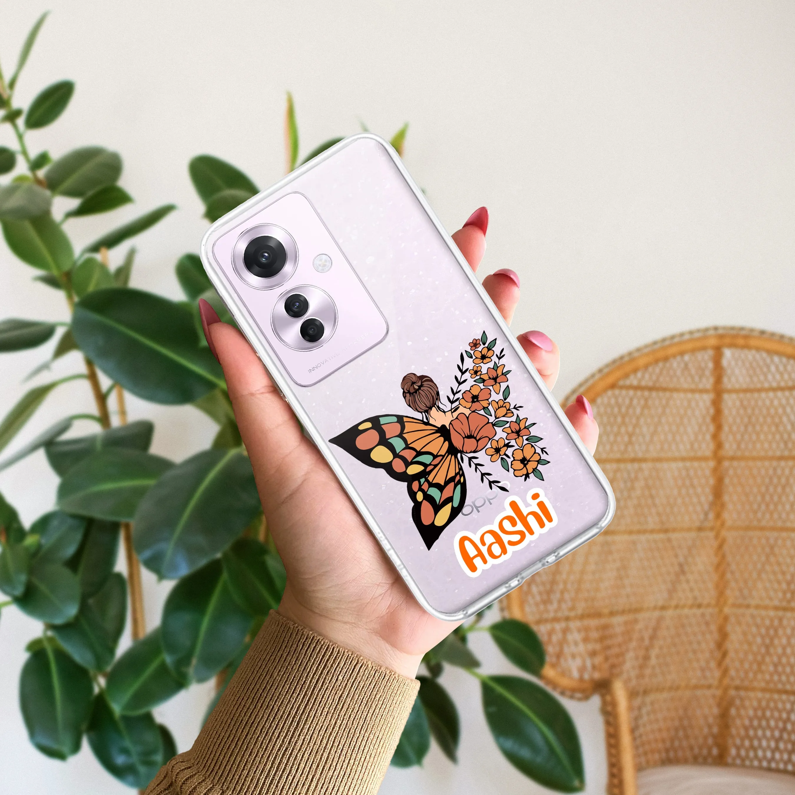 Butterfly  Customize Transparent Silicon Case For Oppo