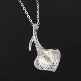 Calla Lily Looped Silver Plated Necklace