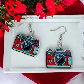 Camera Earrings - Photographer Gift, Handmade Earrings, Retro Camera, Photography Accessories