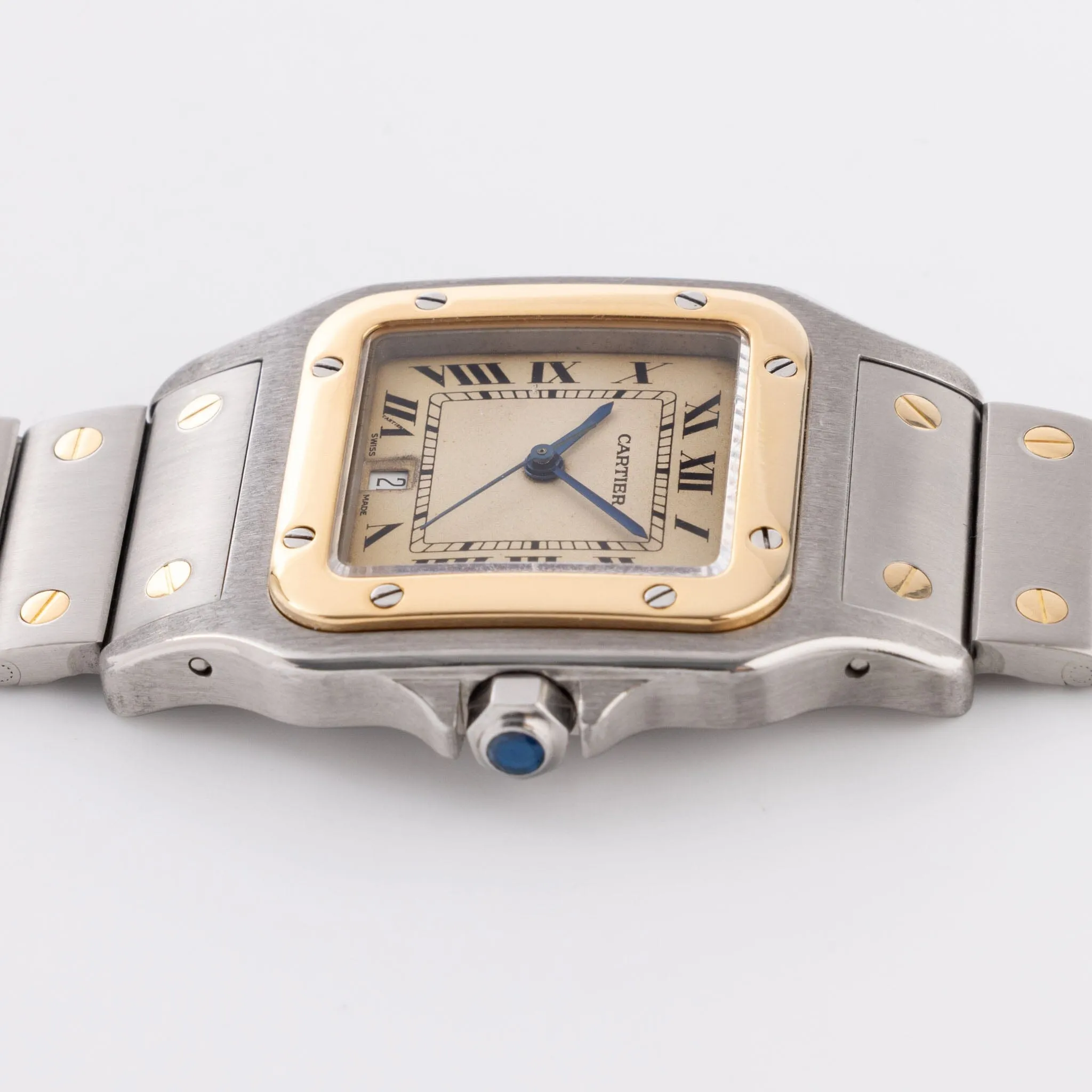 Cartier Santos Galbee Steel and Gold Quartz Ref 187901