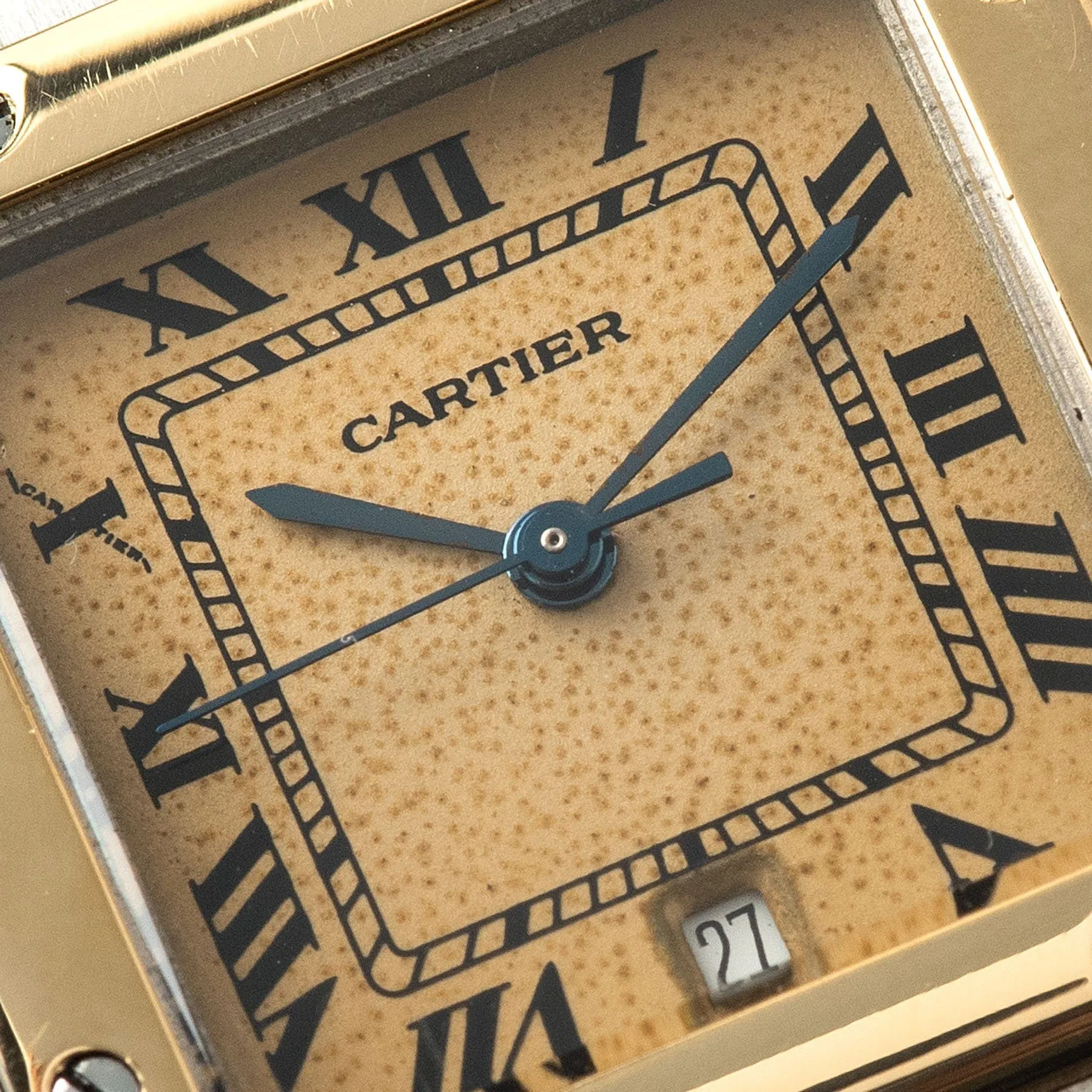 Cartier Santos Steel and Gold Stingray Dial Ref 187901