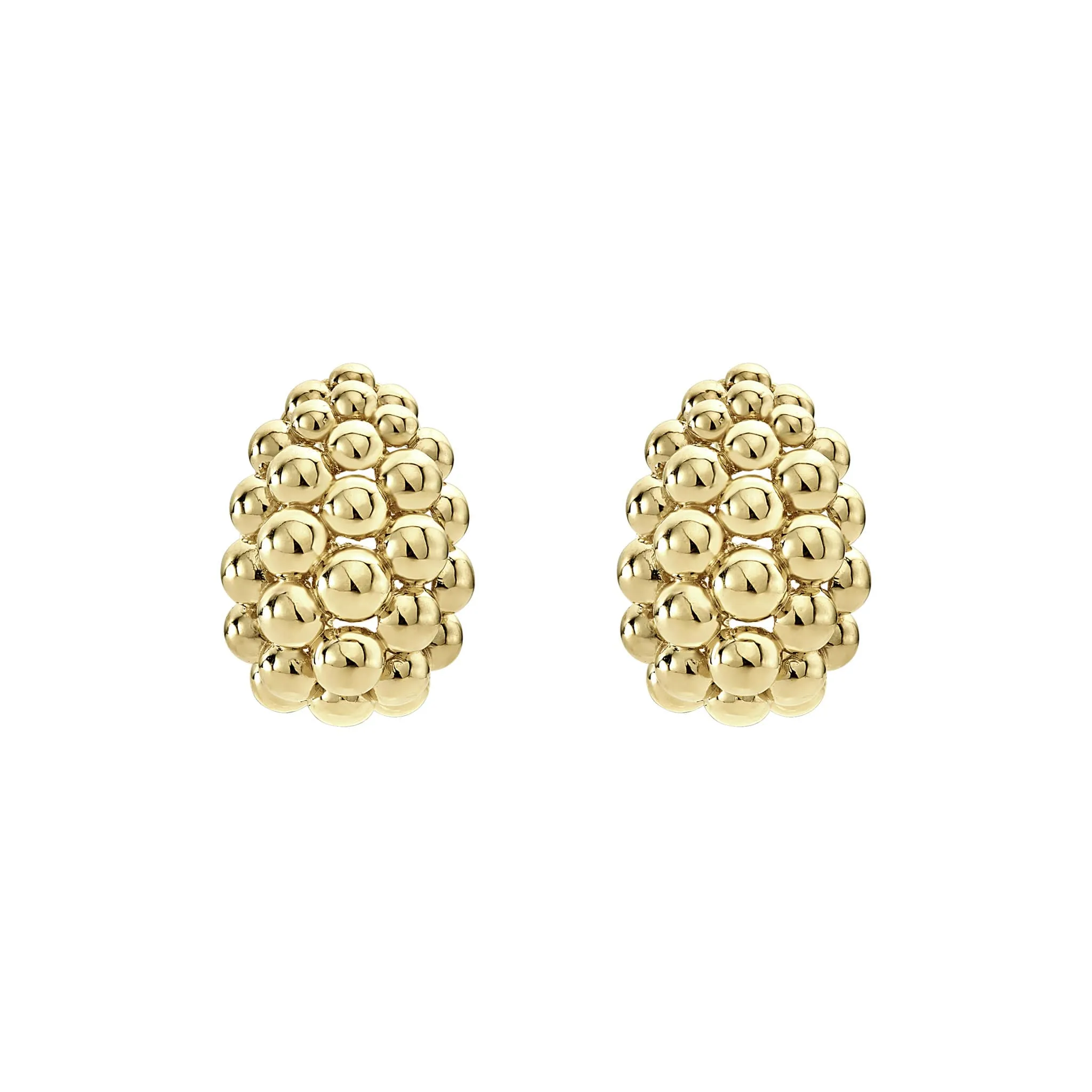 Caviar Gold Large 18K Gold Omega Clip Earrings