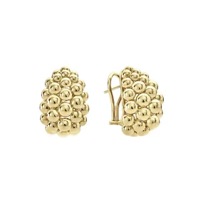 Caviar Gold Large 18K Gold Omega Clip Earrings