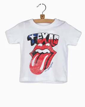 Children's Rolling Stones Texas Flag Rocker White Tee