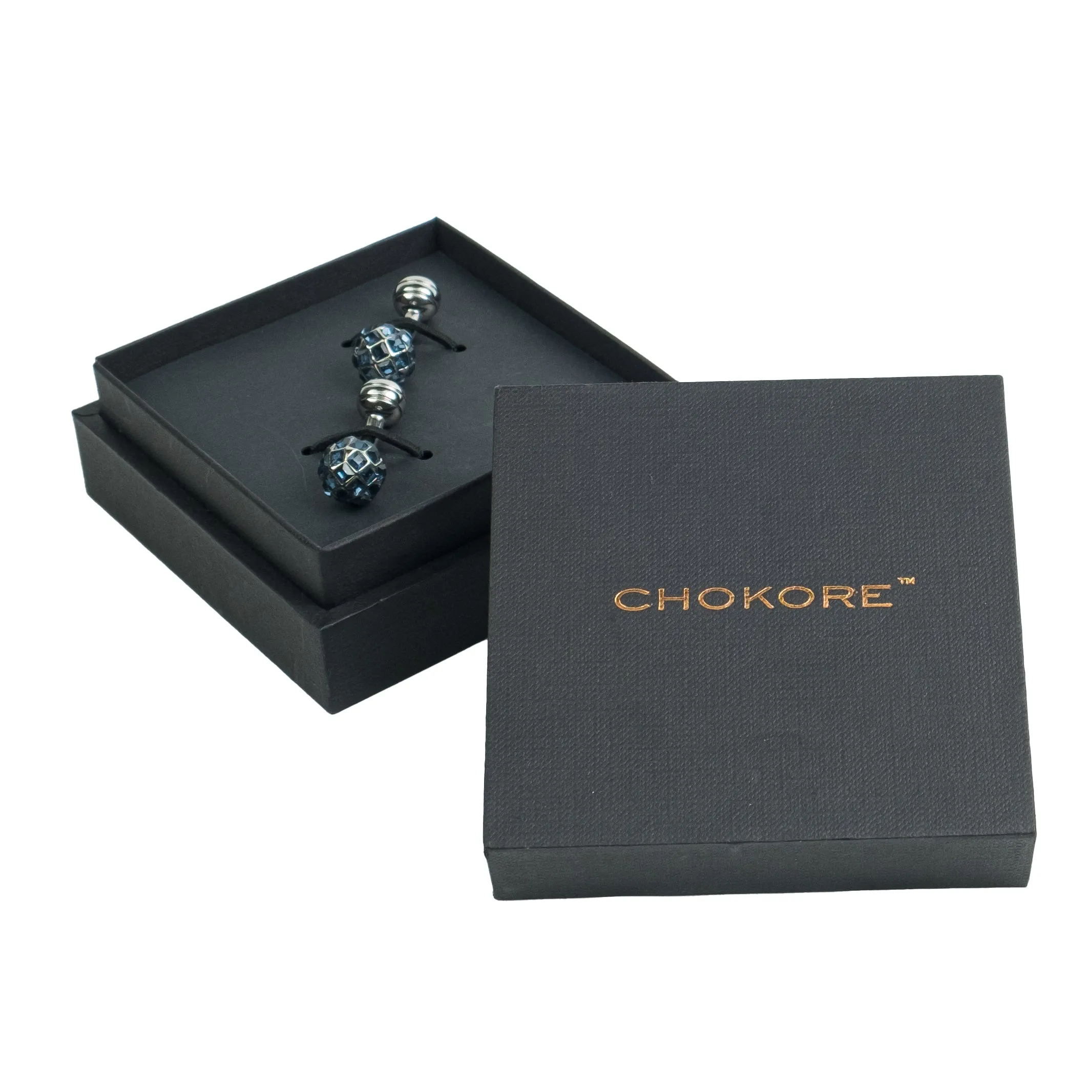 Chokore Crystal Ball Cufflinks (Blue)