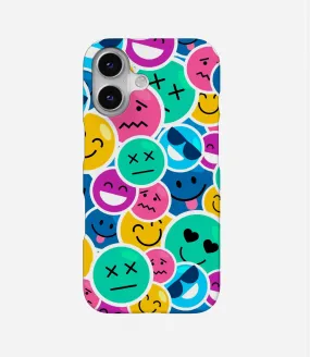 Colorful Smile Emoticons Doodle Phone Case