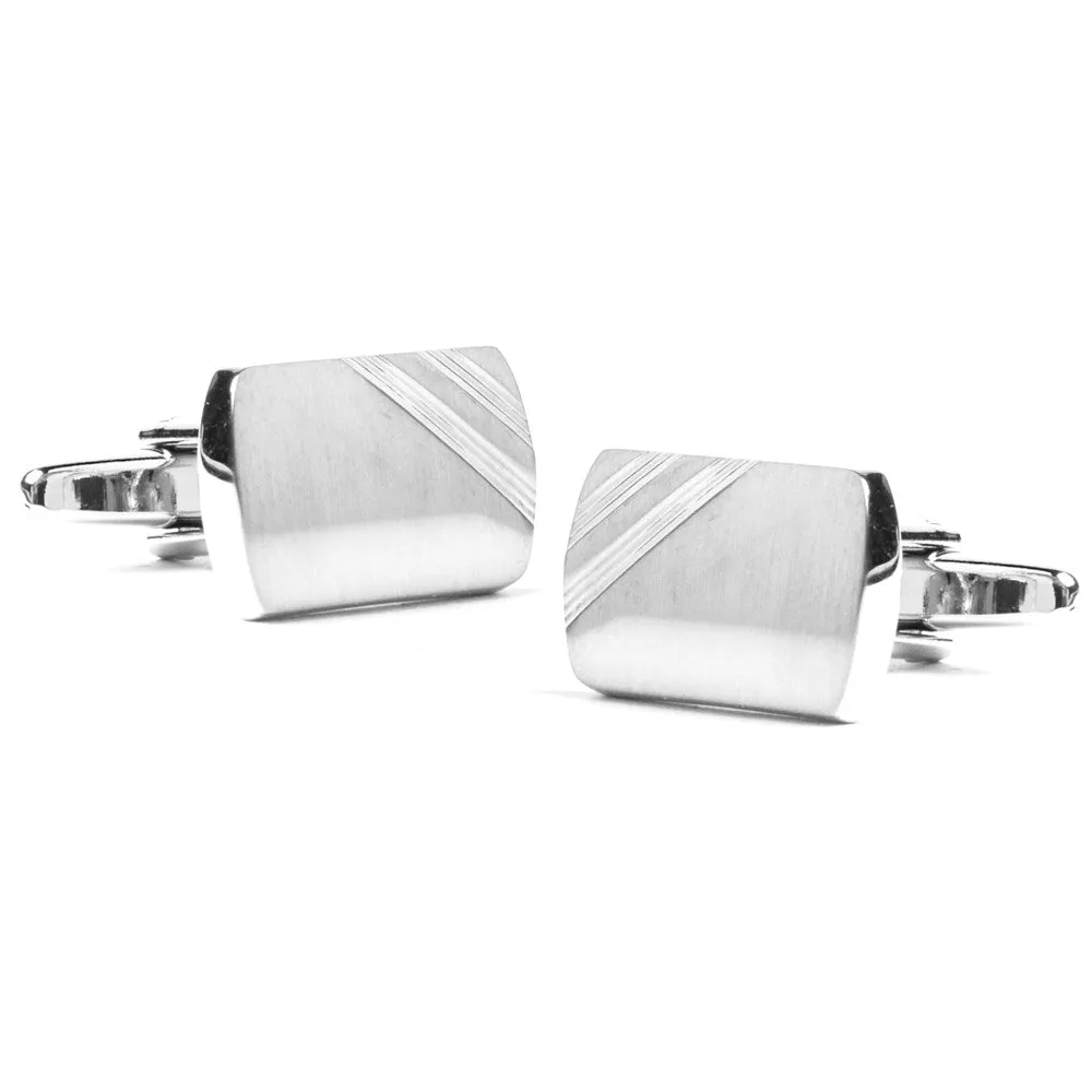 Corner Office Silver Cufflinks