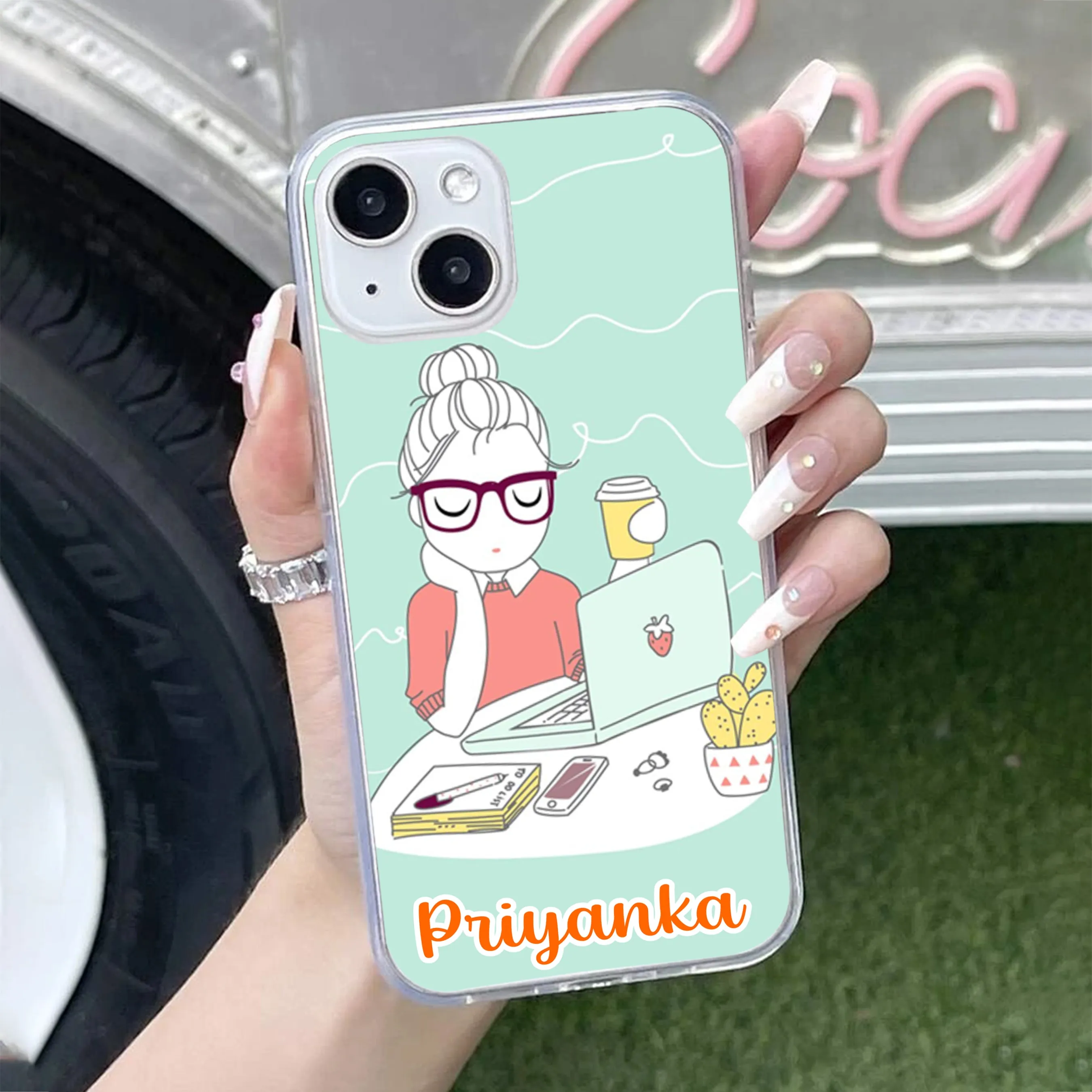 Creator Girl Customize Transparent Silicon Case For iPhone