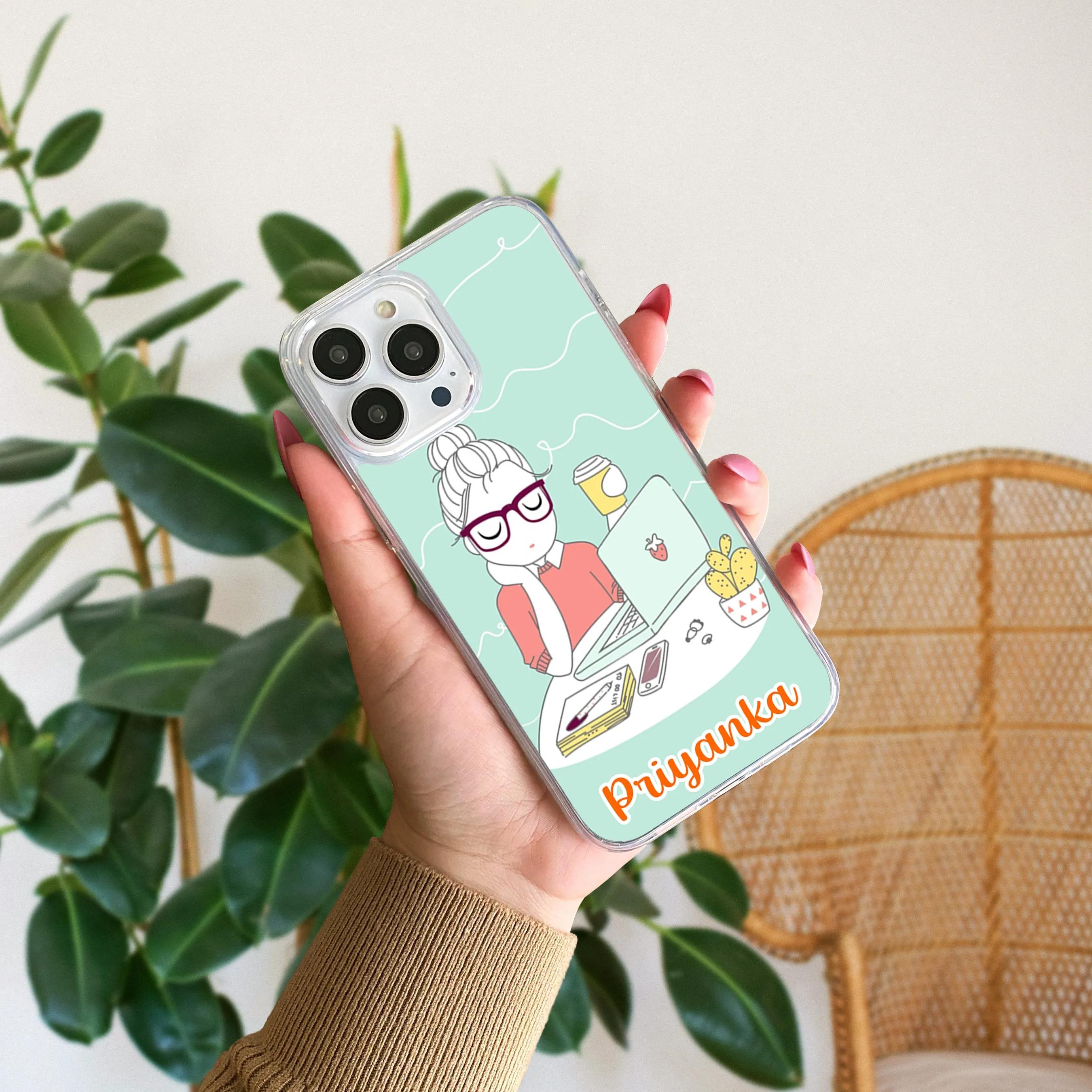 Creator Girl Customize Transparent Silicon Case For iPhone