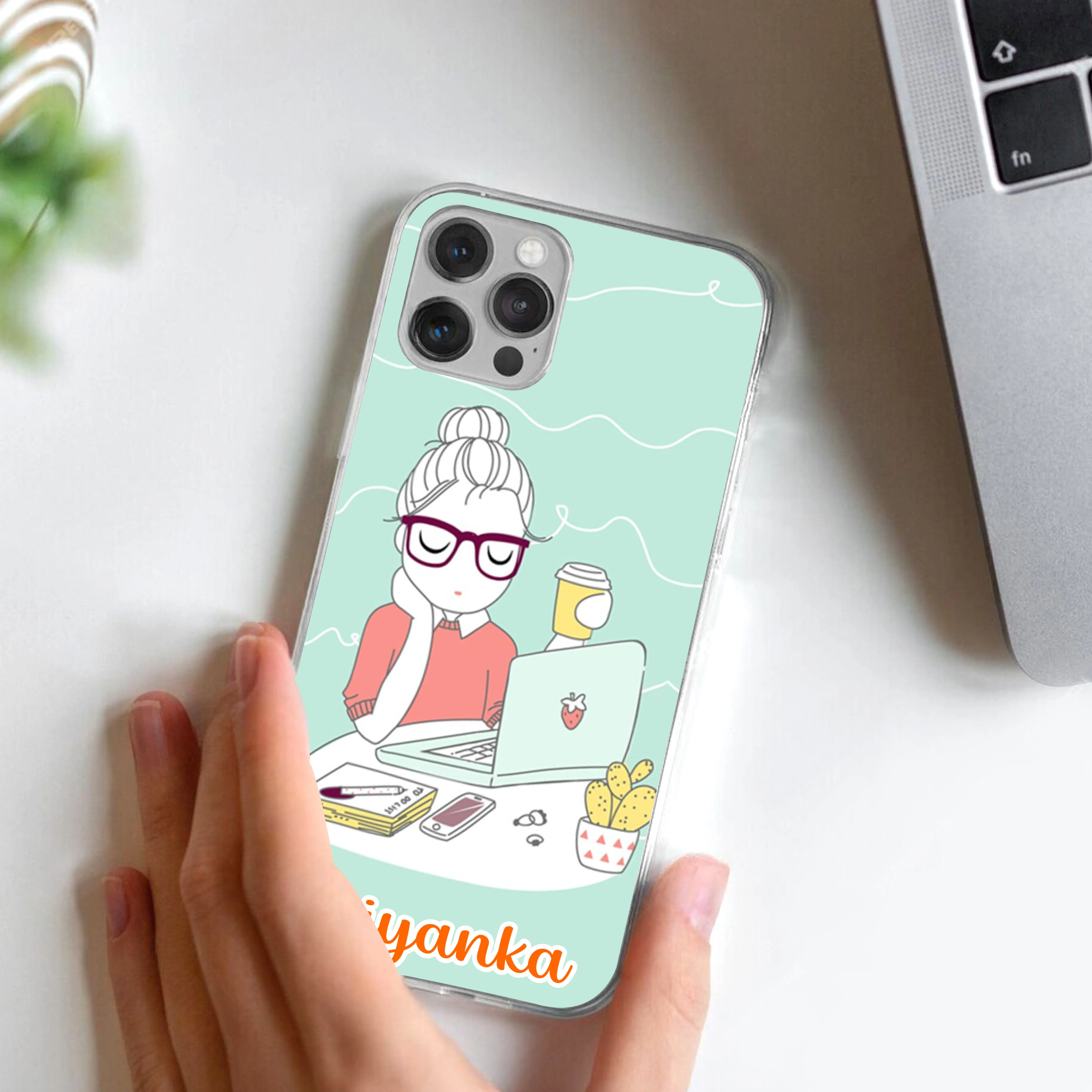 Creator Girl Customize Transparent Silicon Case For iPhone