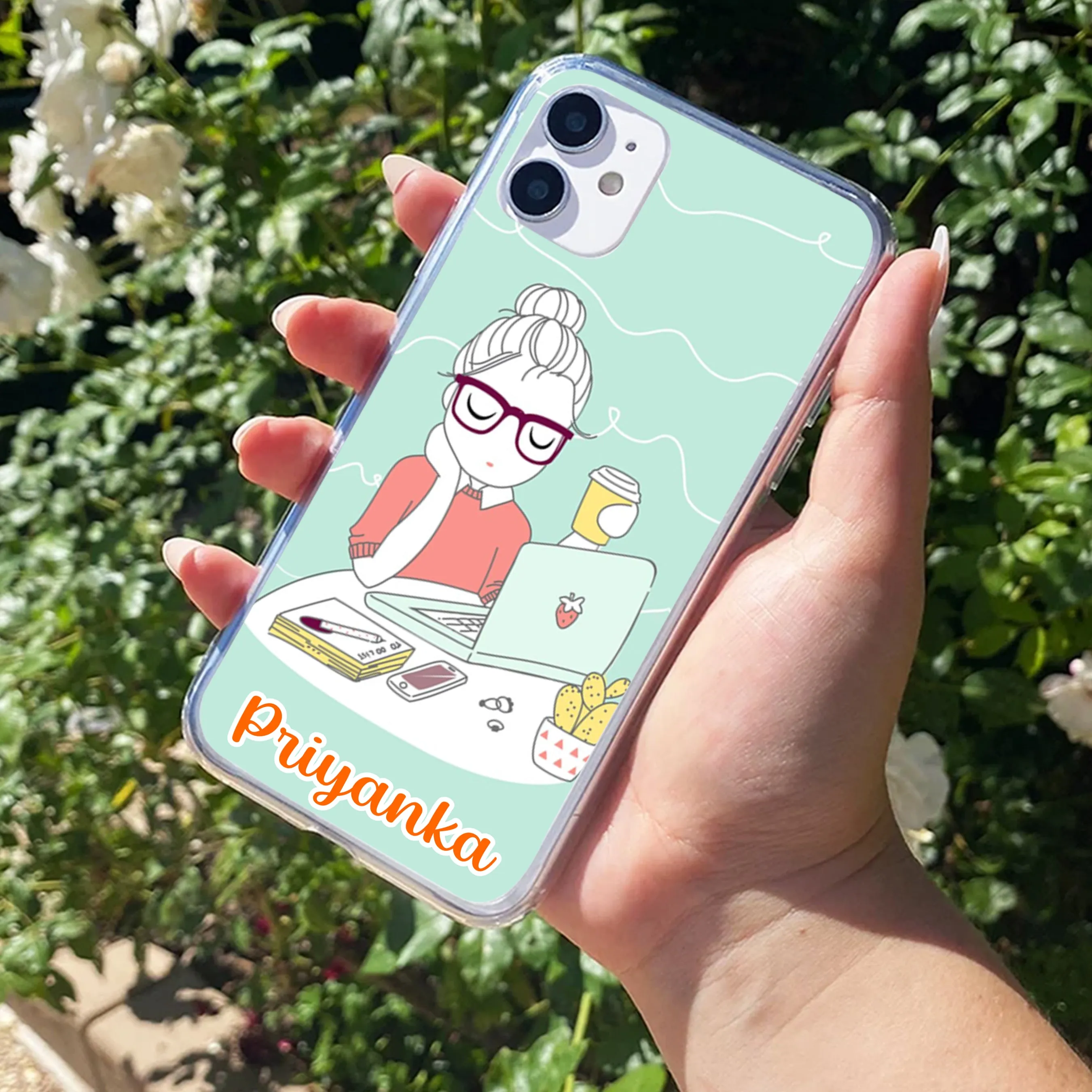 Creator Girl Customize Transparent Silicon Case For iPhone