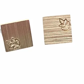 Cufflinks embossed silver leaf