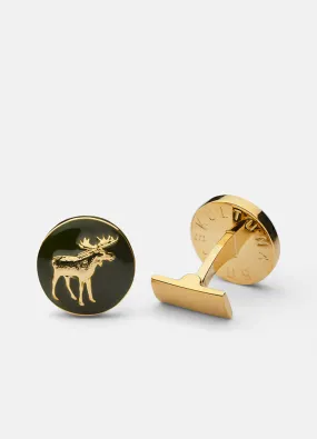 Cufflinks | The Hunter | Gold & Green | The Moose