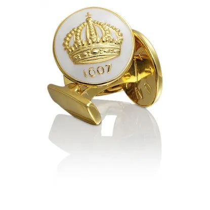 Cufflinks | The Skultuna Crown Gold | Ivory White