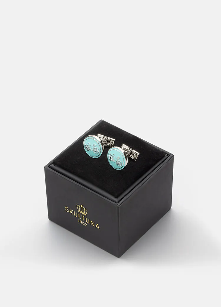 Cufflinks | Themocracy Biker | Light Blue