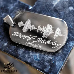 Custom Sound Wave Tag Hand Engraving