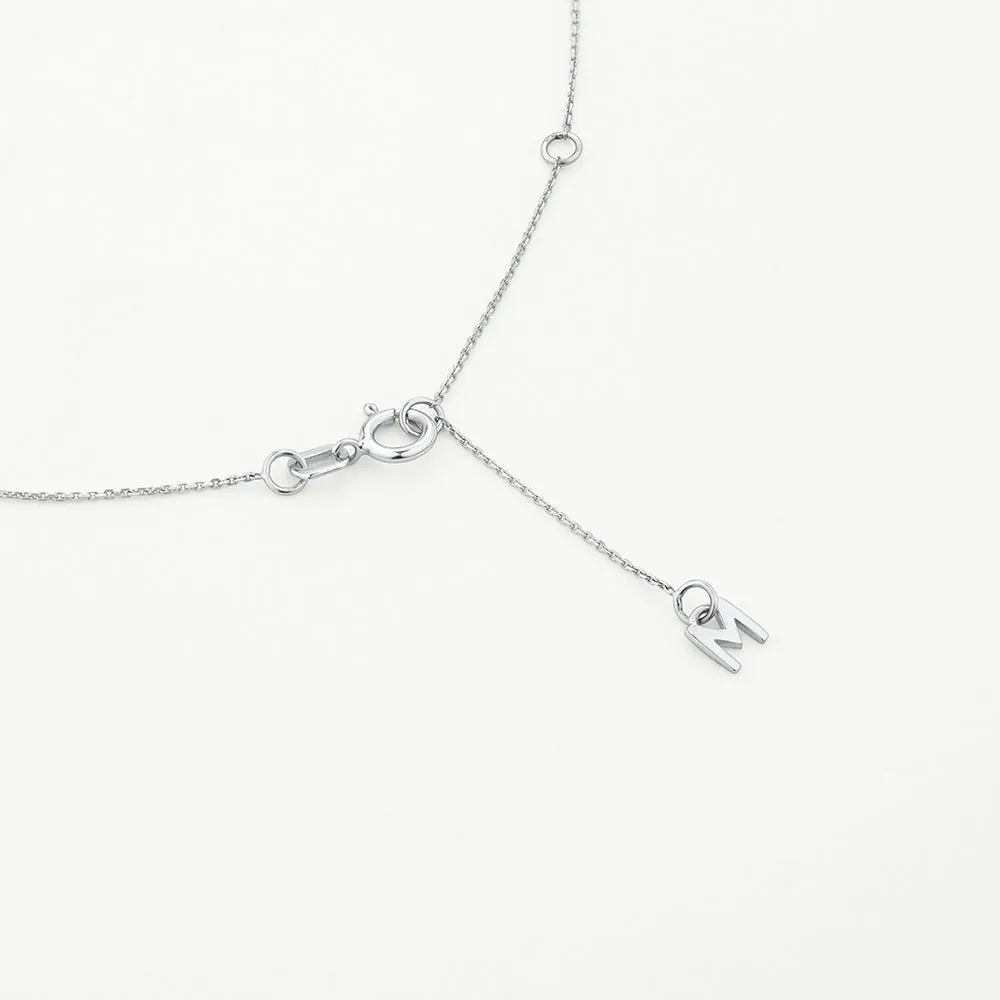 Diamond Letter M Necklace in Silver